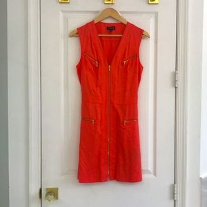 Bebe Coral & Gold dress